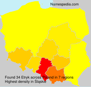 Surname Etryk in Poland Surname Etryk in Poland