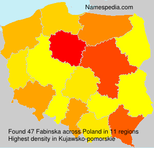 Surname Fabinska in Poland Surname Fabinska in Poland