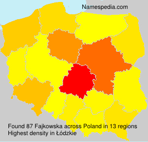 Surname Fajkowska in Poland Surname Fajkowska in Poland