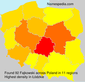 Surname Fajkowski in Poland Surname Fajkowski in Poland