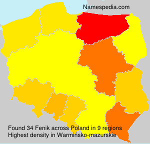 Surname Fenik in Poland Surname Fenik in Poland