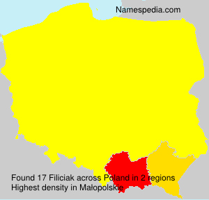 Surname Filiciak in Poland Surname Filiciak in Poland