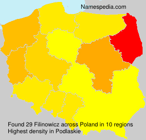 Surname Filinowicz in Poland Surname Filinowicz in Poland