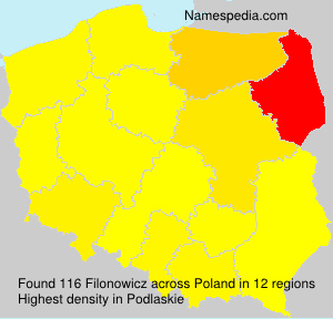 Surname Filonowicz in Poland Surname Filonowicz in Poland