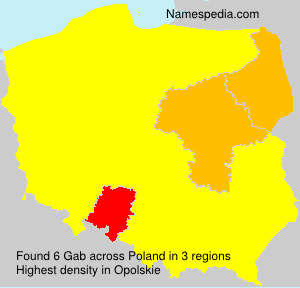 Surname Gab in Poland Surname Gab in Poland