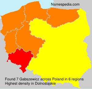 Surname Gabszewicz in Poland Surname Gabszewicz in Poland
