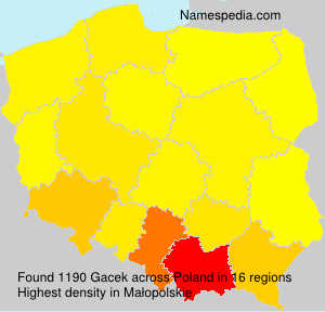 Surname Gacek in Poland Surname Gacek in Poland