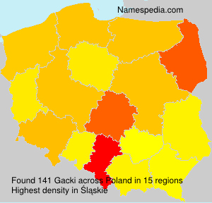 Surname Gacki in Poland Surname Gacki in Poland