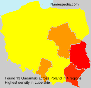 Surname Gadamski in Poland Surname Gadamski in Poland