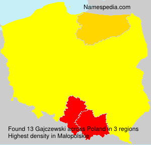 Surname Gajczewski in Poland Surname Gajczewski in Poland