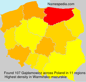 Surname Gajdamowicz in Poland Surname Gajdamowicz in Poland