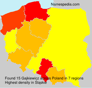 Surname Gajkiewicz in Poland Surname Gajkiewicz in Poland