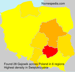 Surname Gajowik in Poland Surname Gajowik in Poland