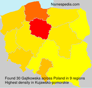 Surname Gajtkowska in Poland Surname Gajtkowska in Poland