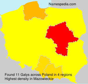 Surname Galys in Poland Surname Galys in Poland