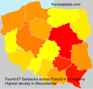 Surname Garbacka in Poland Surname Garbacka in Poland