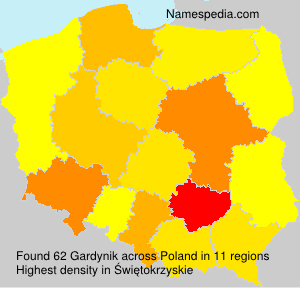 Surname Gardynik in Poland