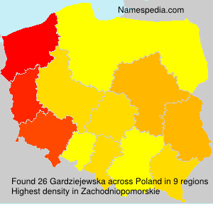 Surname Gardziejewska in Poland Surname Gardziejewska in Poland