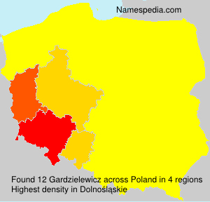 Surname Gardzielewicz in Poland Surname Gardzielewicz in Poland