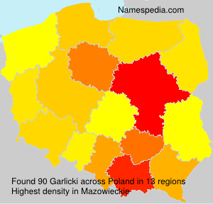 Surname Garlicki in Poland Surname Garlicki in Poland