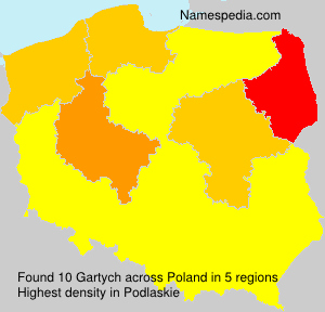 Surname Gartych in Poland Surname Gartych in Poland