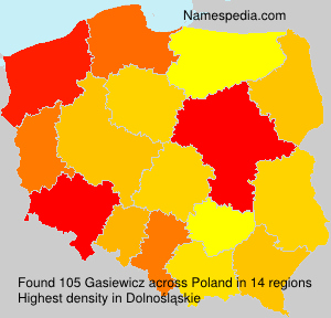 Surname Gasiewicz in Poland Surname Gasiewicz in Poland