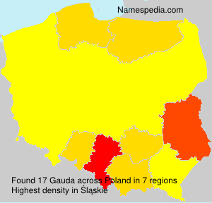 Surname Gauda in Poland Surname Gauda in Poland