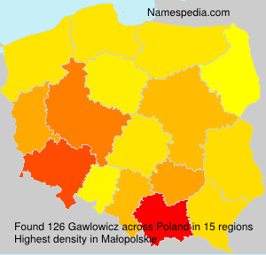 Surname Gawlowicz in Poland Surname Gawlowicz in Poland