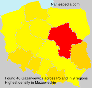 Surname Gazarkiewicz in Poland Surname Gazarkiewicz in Poland
