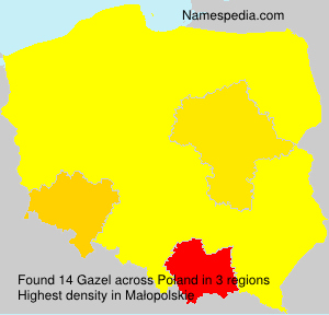 Surname Gazel in Poland Surname Gazel in Poland