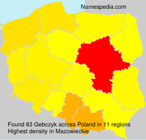 Surname Gebczyk in Poland Surname Gebczyk in Poland