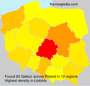 Surname Gebicz in Poland Surname Gebicz in Poland