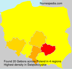 Surname Gebora in Poland Surname Gebora in Poland