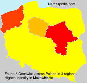 Surname Gecewicz in Poland Surname Gecewicz in Poland