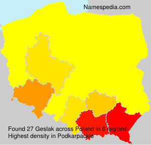 Surname Geslak in Poland Surname Geslak in Poland