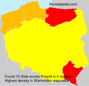 Surname Gida in Poland Surname Gida in Poland