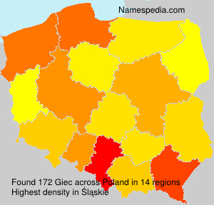 Surname Giec in Poland Surname Giec in Poland