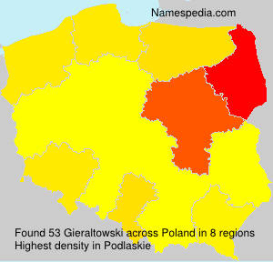 Surname Gieraltowski in Poland Surname Gieraltowski in Poland