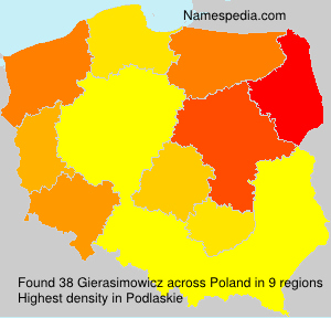Surname Gierasimowicz in Poland Surname Gierasimowicz in Poland