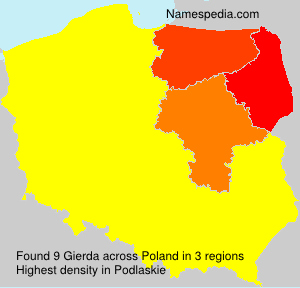 Surname Gierda in Poland Surname Gierda in Poland