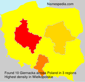 Surname Giernacka in Poland Surname Giernacka in Poland