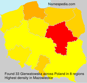 Surname Gierwatowska in Poland Surname Gierwatowska in Poland