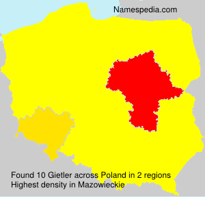 Surname Gietler in Poland Surname Gietler in Poland