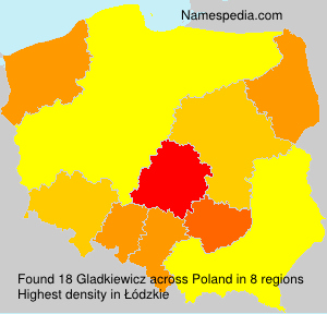 Surname Gladkiewicz in Poland Surname Gladkiewicz in Poland