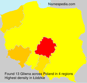 Surname Gliwna in Poland