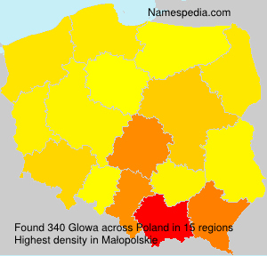 Surname Glowa in Poland Surname Glowa in Poland