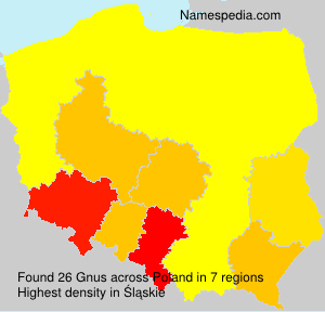 Surname Gnus in Poland Surname Gnus in Poland