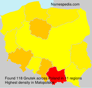 Surname Gnutek in Poland Surname Gnutek in Poland