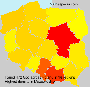 Surname Goc in Poland Surname Goc in Poland