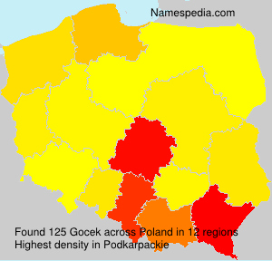 Surname Gocek in Poland Surname Gocek in Poland